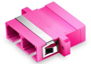 Quality 10G Duplex OM4 Plastic Fiber Optic Adapter Multimode With Flange wholesale