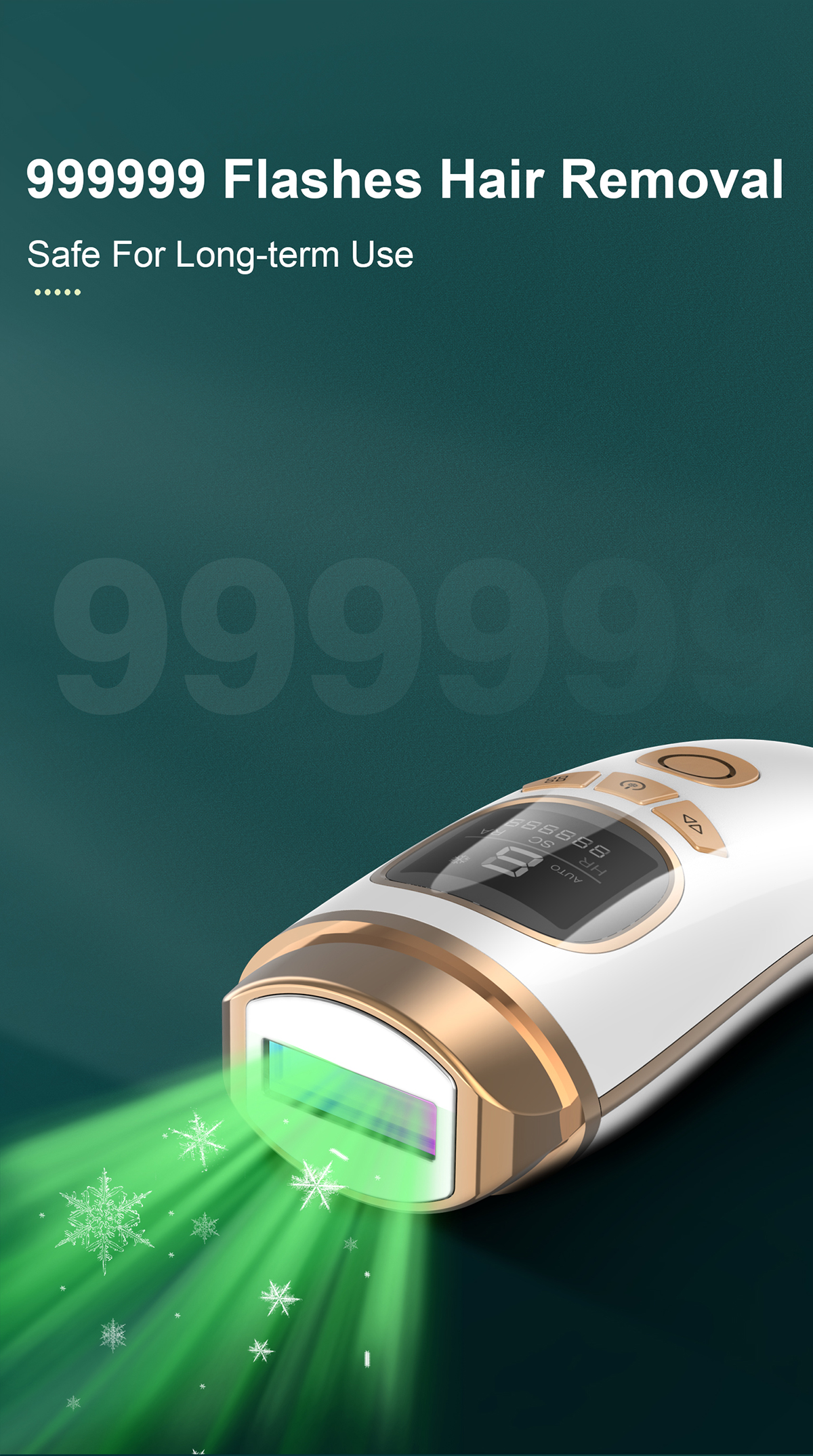 Freezing Point Laser IPL Hair Removal Epilator 990000 Flashes Home Use Portable Ice Cool Painless Hair Remove Device Dep