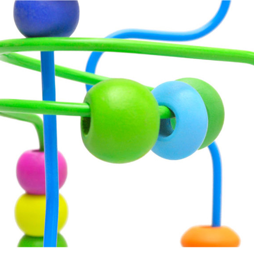 Big Bricks 9.3cm Wooden Around Beads Toy Colored ISO9001