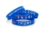 Blue color Silicone bracelet Trump Donald wrist strap custom OEM logo color size