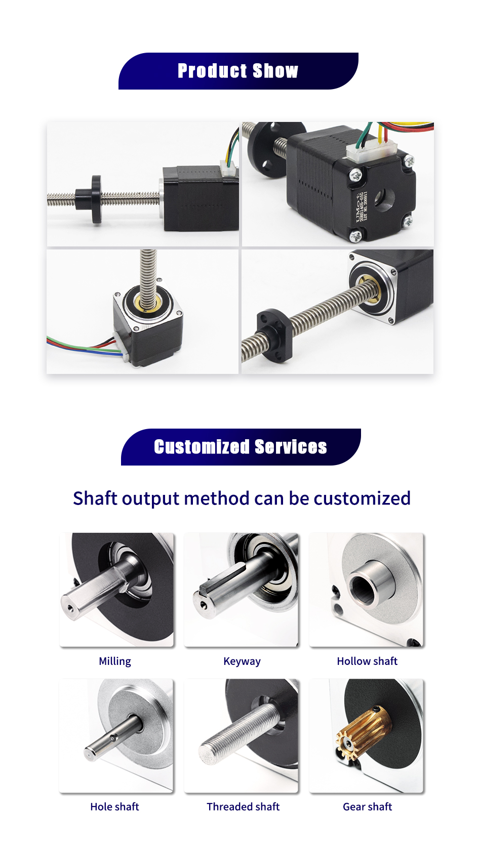 80 Degree Temperature Rise Nema 11 Linear Stepper Motor with Trapezoidal Thread Screw