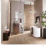 8mm Thickness Wood Effect Bathroom Tiles Outdoor Porcelain Wood Tile Lappato