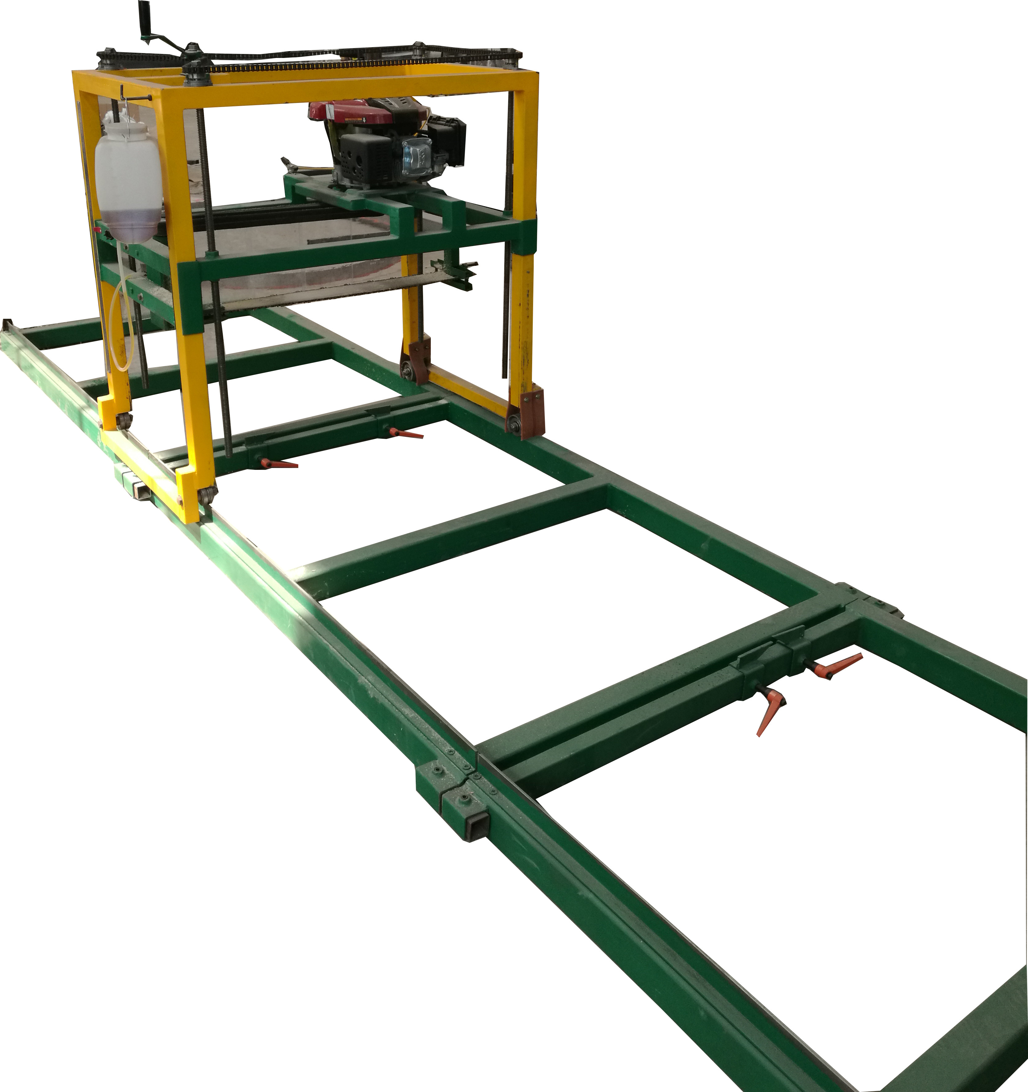Horizontal cutting electrical chainsaw mill portable, wood horizontal chainsaw mill