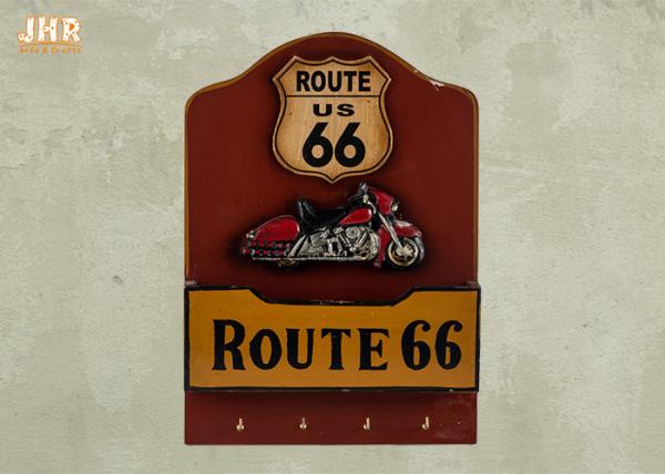 Wood Wall Envelope Holder Wooden Wall Plaques 3D Resin Motorcycle Wall Decor Red