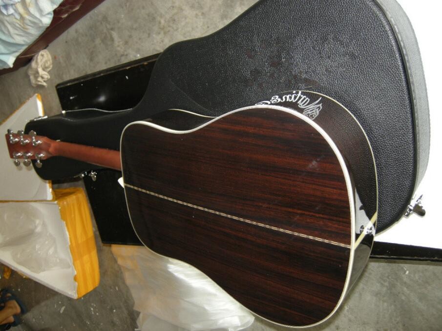 Grand 2018 New Factory round body acoustic guitar solid spruce top electric acoustic guitar D28 type FREE SHIPPING