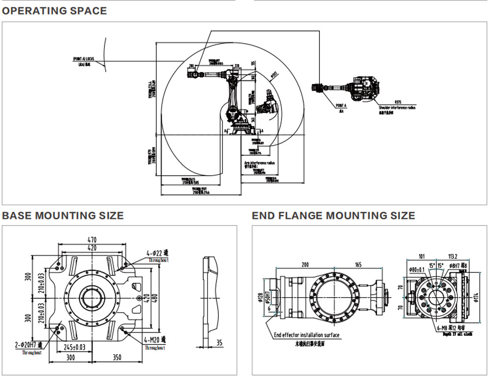 General Industrial Robot In Grinding Polishing Handling Operations Palletizing For Warehousing Food Beverage ER70-1900