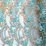 140Cm Bridal Applique Lace Fabric Dress Styles Embroidery Beaded For Wedding