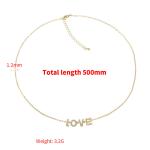 Gold Plated Letter Pendant Necklace LOVE 925 Sterling Silver Initial Necklace