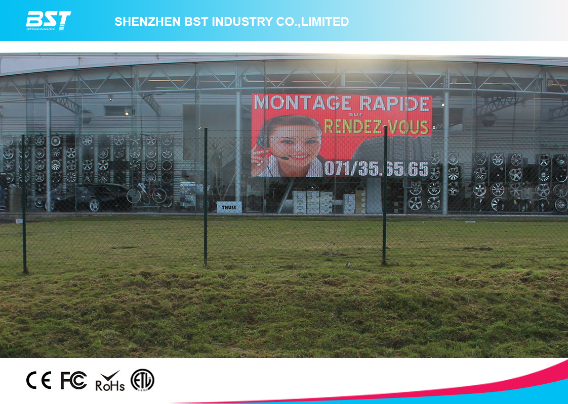Transparent P31.25mm 1R1G1B LED mesh display with 7000nits , light weight