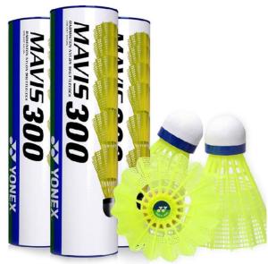 Quality 2-Box (12pcs) Genuine YY Mavis 300 Medium Speed Plastic Shuttlecock (Yellow) wholesale