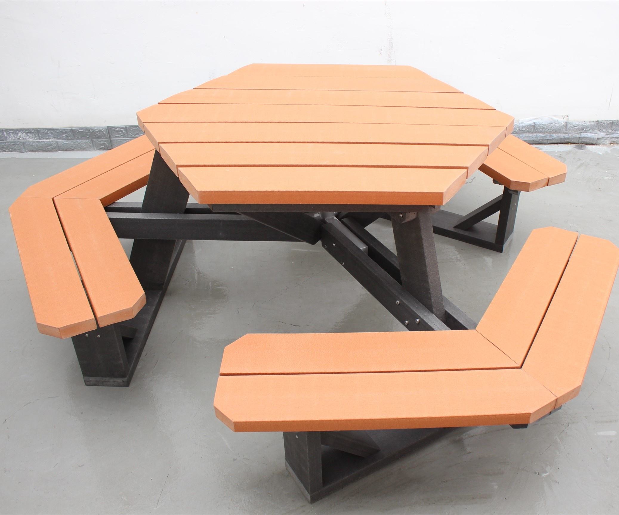 Cast Aluminum Conjoined Table Chair Outdoor Benches Garden Furniture