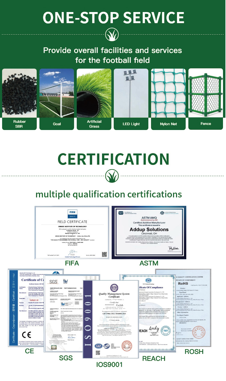 Shock Absorbing Durable Professional Grade Artificial Grass for Soccer Stadiums