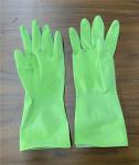M 45g Green Latex Kitchen Dishwashing Gloves Spray Flocklined