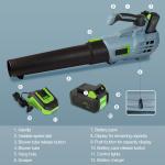 16000RPM 60Hz Wireless Air Blower Cordless Leaf Blower With Battery And Charger