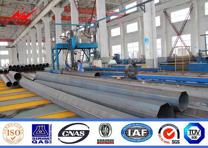 Q345 12m Height Steel Power Pole , Steel Electric Pole Hot Dip Galvanization