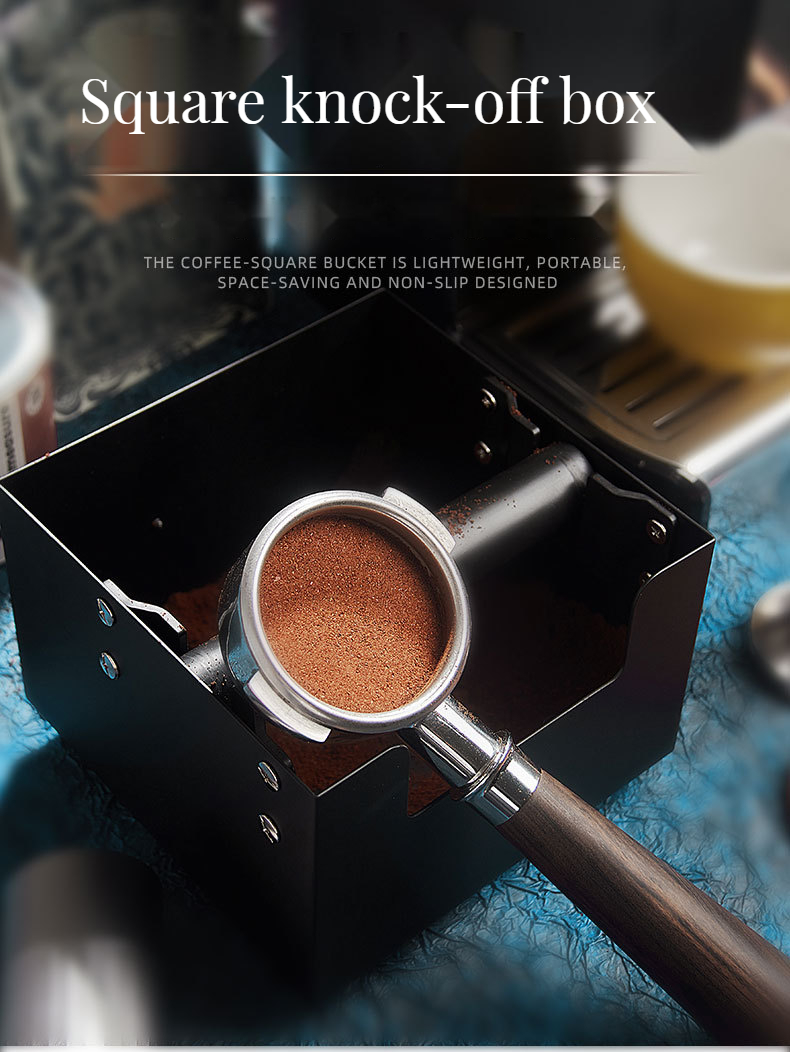 Non Slip Base Food Safe Silicone Coffee Knock Box Tamper Mat with Removable Knock Bar