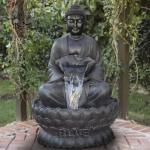 Bronze Buddha Water Fountain Life Size Sitting Buddha Statue Sculpture Garden