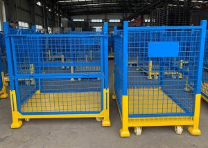 Collapsible Metal Mesh Industrial Stillages Pallets With Castors