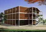 Maroon Three Stories Container House Prefabricated Environmentally Friendly