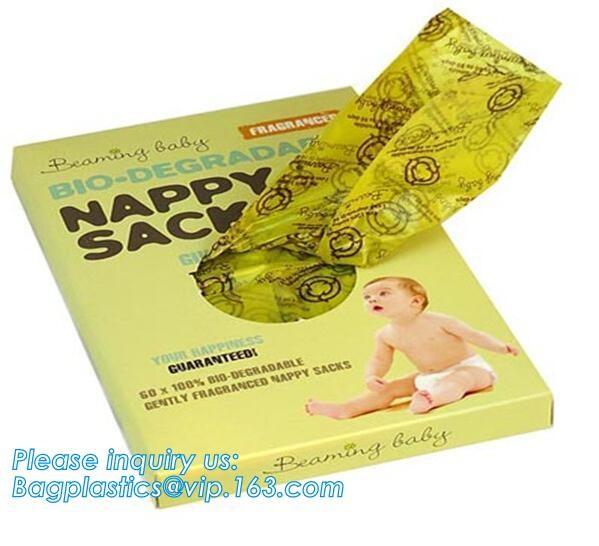 Easy-Tie Baby Disposable Diaper Sacks Bags,100% Biodegradable Diaper Bags with Baby Powder Scent, bagplastics, bagease
