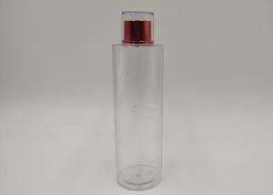 Quality Cylinder Transparent PET Plastic Cosmetic Bottles Double Cap Toner Bottle wholesale