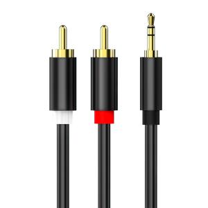 Quality Smartphones 3.5mm To 2RCA Audio And Video Cable 24k Gold Plated wholesale