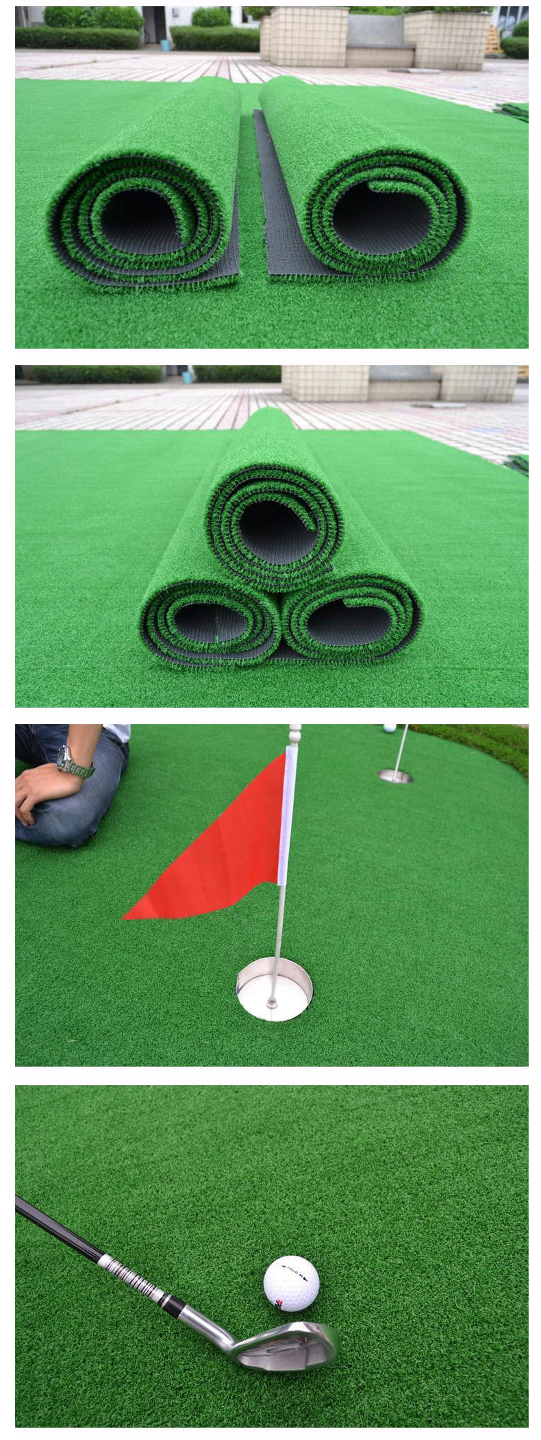 15mm Artificial Golf Grass / Fake Golf Grass 28 Stich 10cm Indoor Outdoor LG1507