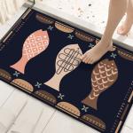 Crystal Velvet Cartoon Bathroom Waterproof Carpet Anti Slip Kitchen Mat