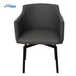 Fashionable Faux Leather Swivel Dining Room Chairs With Metal Legs Dc-7528