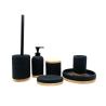 Buy cheap Black Fabric Look Polyresin Bathroom Accessories Set For Hotel Home Bathroom from wholesalers