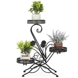 Quality Anti Rust Wrought Iron 2.2KG 3 Tier Flower Pot Stand wholesale