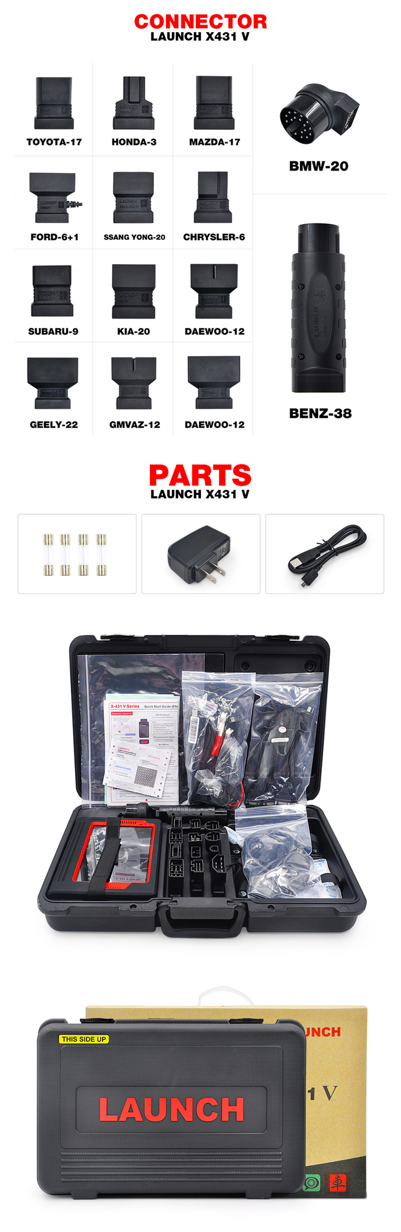 X431 V 8 INCH LAUNCH X431 V 8 INCH car diagnostic tool for 12V gasoline&diesel full ECU system X-431 V/Pro auto Scanne