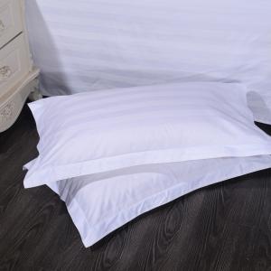 Quality Hypoallergenic Satin Striped Pillow Cases Grey Pillow Cases In White Beige Blue wholesale