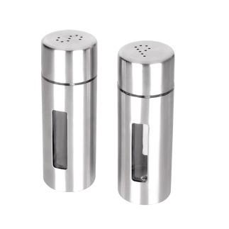 Cylindrical Stainless steel Condiment bottle SHKT-9207-08,Glass and Stainless
