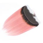 Pink Front Ombre Human Hair Extensions Silk 10A Grade Tangle / Shedding Free