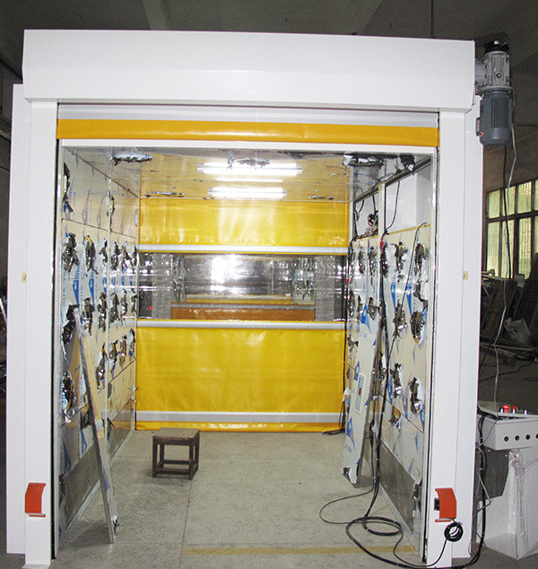 W1800mm Cargo Air Shower Tunnel With Fast Speed Shutter Doors for For Forklift, Powder coated steel material