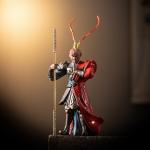 Ceramic Sun Wukong Incense Holder LED Light Black Mythical Burner for Home