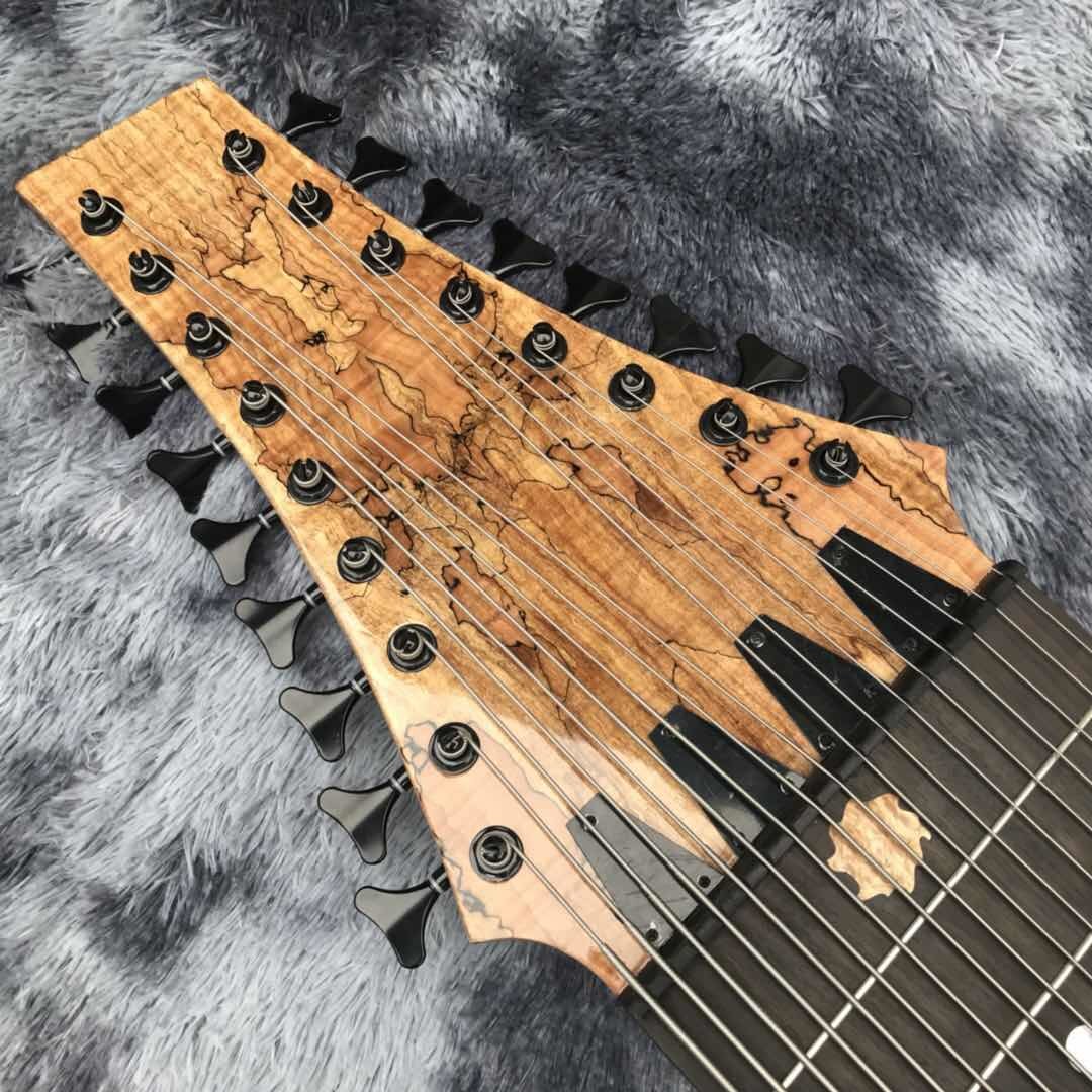 Grand 17 strings bass guitar mahogany body neck rosewood fingerboard wireless inlay logo and shape can be customized