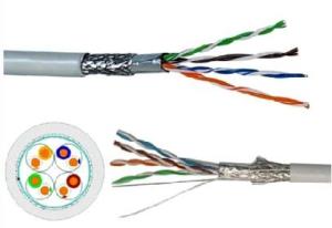 Quality White SFTP 4pr 24awg Cat5e SFTP LAN CABLE LSZH Jacket 1000ft For Military Hospital wholesale