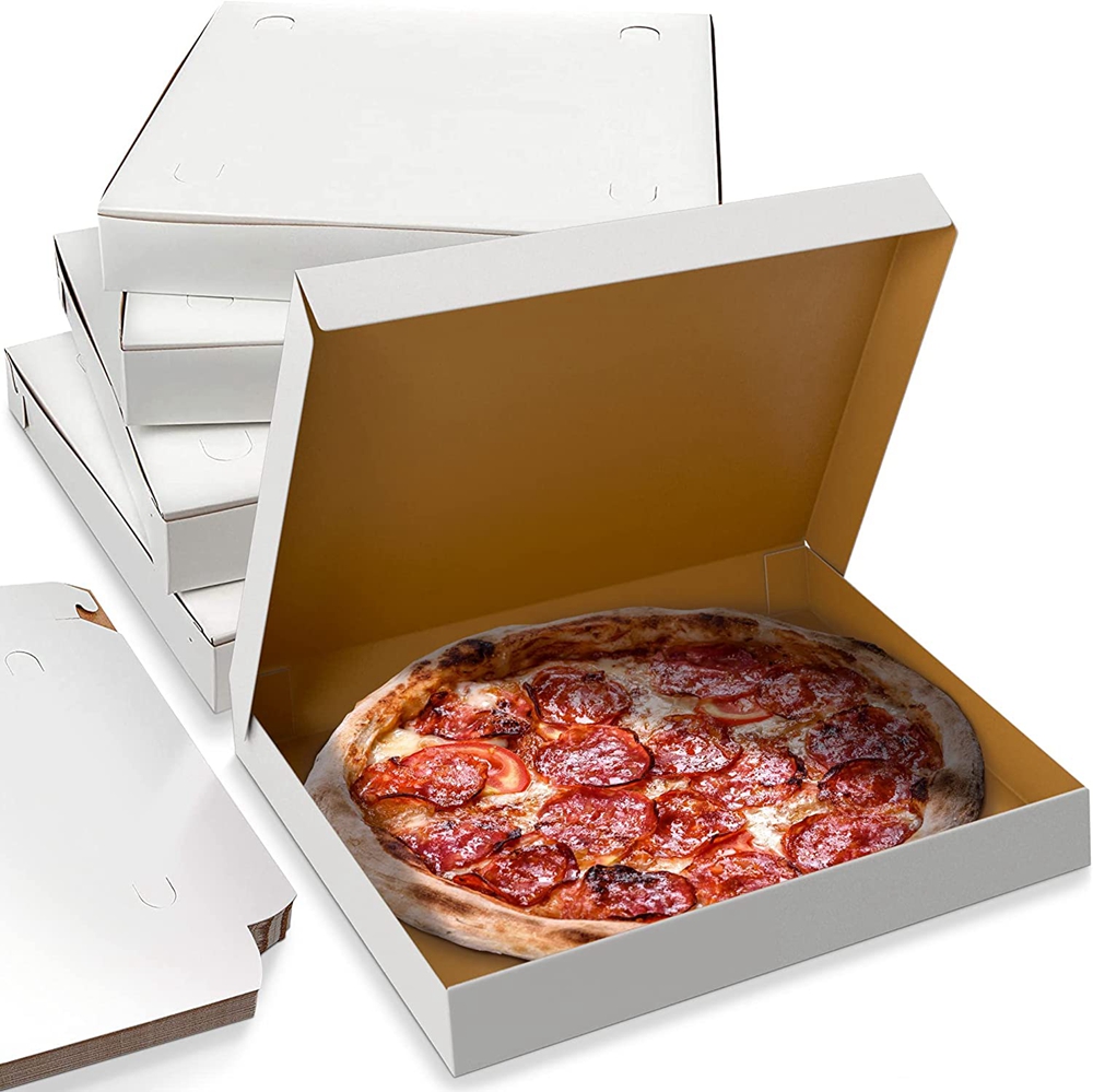 Custom Size Corrugated Disposable Pizza Food Packaging Paper Box With Logo For Fast Foods