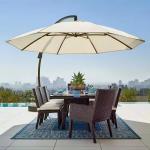 Aluminum Frame Material Round Outdoor Parasols for Courtyard Terrace in Garden