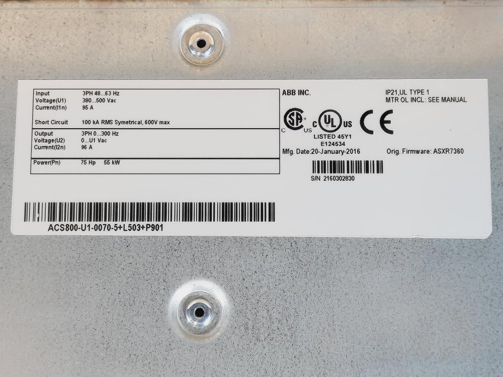 ABB ACS800-01-0135-3+P901 up to 200 kW Frequency Converter single phase 50 60hz
