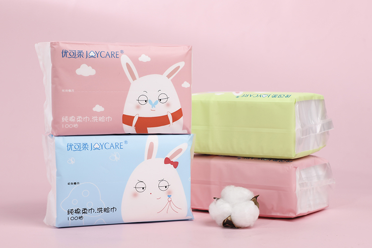 White Facial Cotton Tissue , Fine Fluffy Facial Tissues Non Fluorescent Multipurpose
