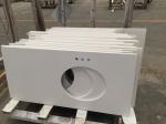 Single Sink Quartz Stone Countertops , Flat / Eased Edge Prefab Quartz Vanity
