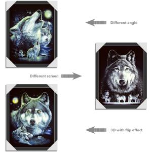 Quality 30x40cm Cool Wolves 3D Lenticular Poster For Gifts And Home Decoration wholesale