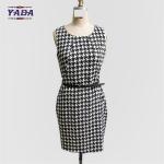 High quality small birds print summer casual slim fashion lady office dress made