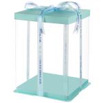Luxury Custom Cake Box White Clear Square Transparent Birthday Party Gift Box