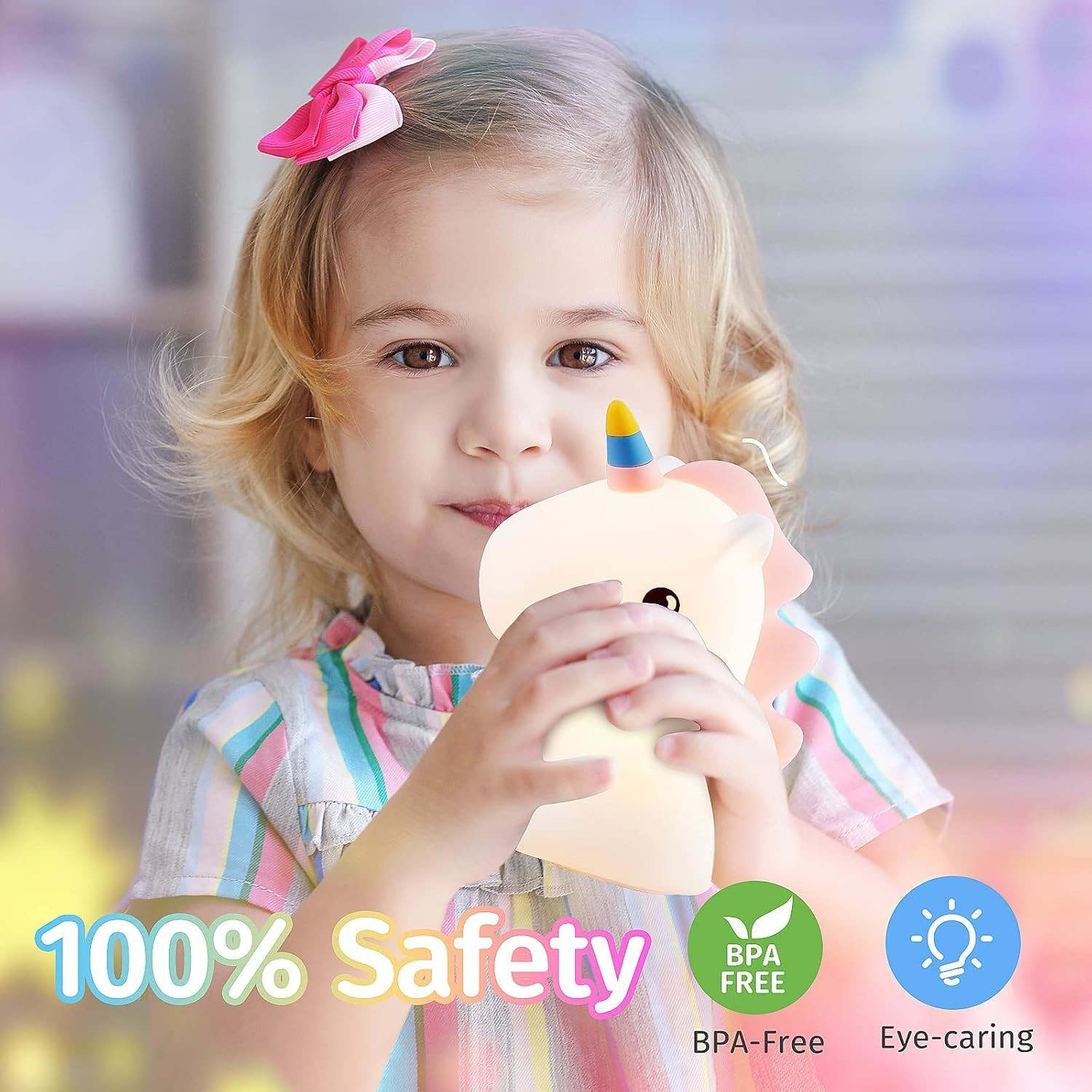 Waterproof and Good Flexibility Kids Night Light for Rechargeable Toddler 16 Colors Lamp