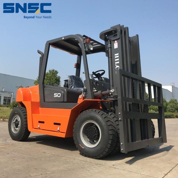 5 Ton Diesel Forklift Truck With Luxury Suspension Seat And Mitsubishi Engine