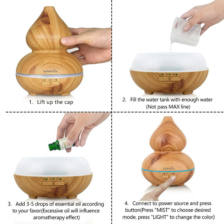 Light Wood Grain Cool Mist Humidifier